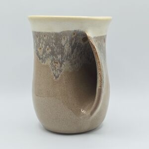 Neher Pottery Hand Warmer Mug 2018 Right Hand 16oz Studio Stoneware, Signed